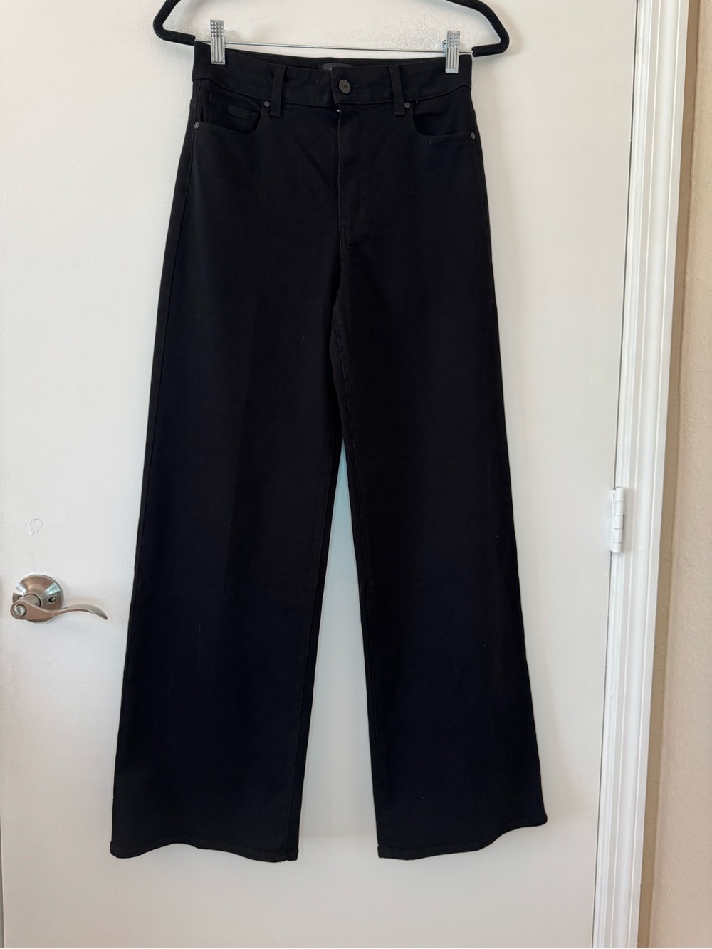 Paige Anessa 31" Wide Leg Jean High Rise Black Shadow, Size 27 - Picture 2 of 16